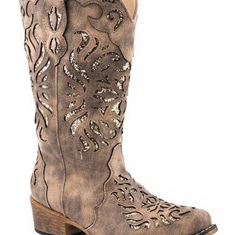 Roper Brown Cutout Heeled Boots